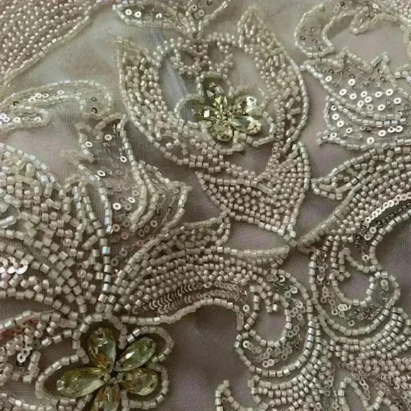 X SCAPE Jerri Beaded Short Sleeve Chiffon Maxi Gown Size 12 - Picture 7 of 10